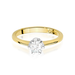 Pierścionek z żółtego złota Diament Laboratoryjny  T-0220 0,70CT
