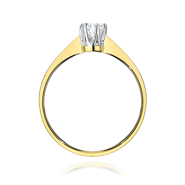 Pierścionek z żółtego złota Diament Laboratoryjny  T-0220 0,20CT