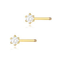 Kolczyki złote próby 0,585 z brylantami 0,08ct 2x0,04ct