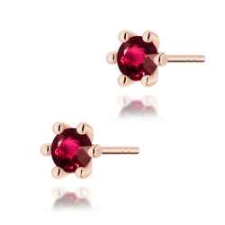 Kolczyki złote 585 T - 0222 Rubin 2 x 0,30ct