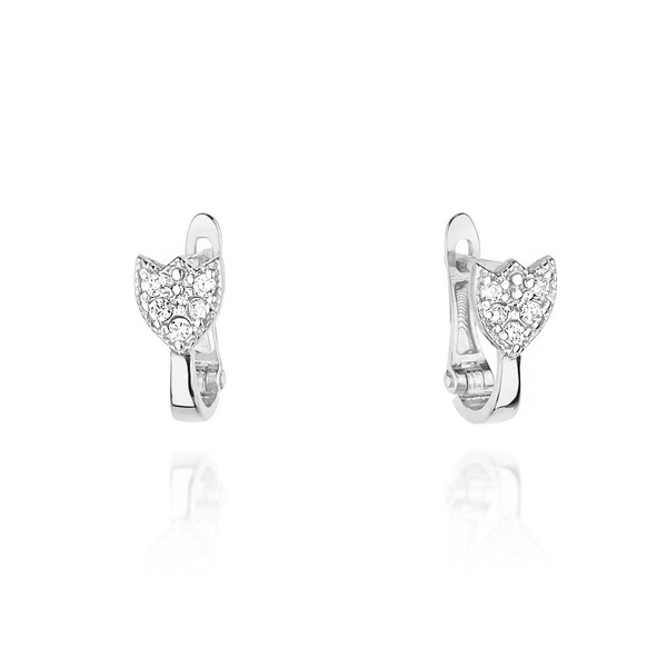 Kolczyki złote próby 0,585 z brylantami 0,14ct