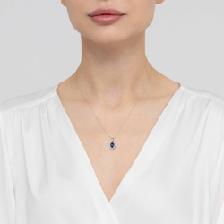 Zawieszka złota T-0574 próby 0,585 z brylantem i szafirem 0,70ct