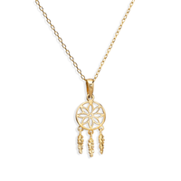 Złoty łańcuszek z motywem łapacza snów.