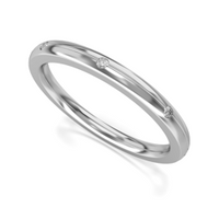 Obrączka ślubna model stj533 z brylantami 0,08 ct białe złoto 0,585 Brylanty