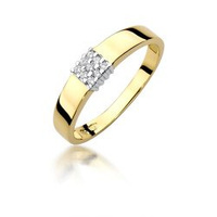 Pierścionek z żółtego złota z brylantem W417 0,08CT