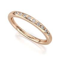 Obrączka ślubna model stj530 różowe złoto 0,585 cyrkonia