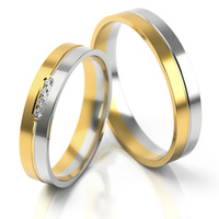 Obrączka ślubna złota model STJ224 z brylantem