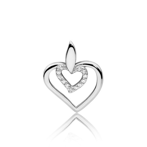 Zawieszka złota próby 0,585 z brylantami serce ts-16 0,06ct
