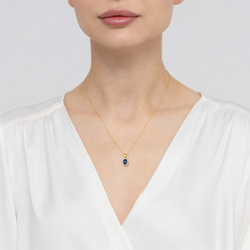 Zawieszka złota T-0574 próby 0,585 z brylantem i szafirem 0,70ct