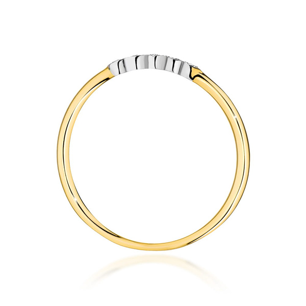 Pierścionek złoty próby 0,585 z brylantami t-0638 0,04ct