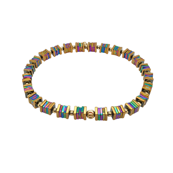 Bransoleta srebrna 925 z hematytem 