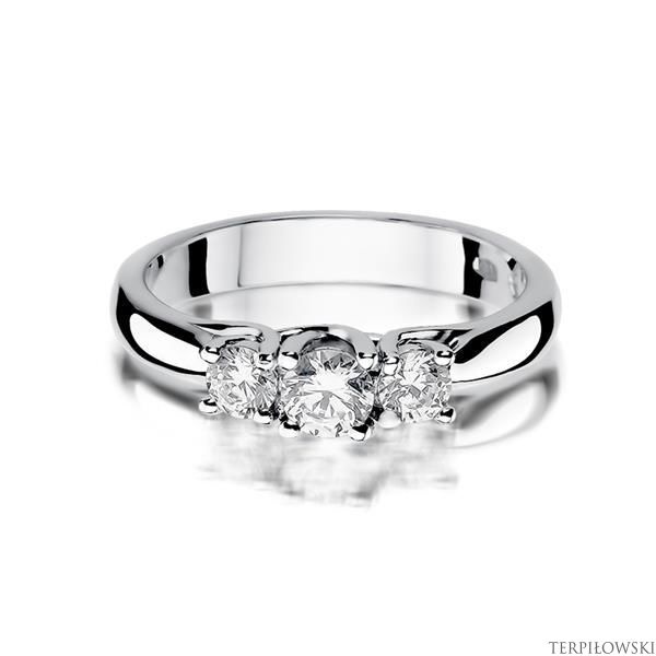 Pierścionek w białym złocie próby 585 model T-344 Brylanty 0,49ct