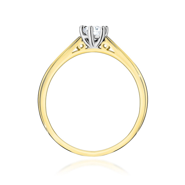 Pierścionek z żółtego złota Diament Laboratoryjny  T-0229 0,30CT