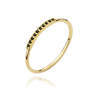 Pierścionek w żółtym złocie próby 585 model T-509 Czarne Brylanty 0,05ct