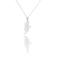 Naszyjnik srebrny 925 z cyrkoniami Pióro