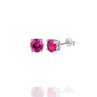 Kolczyki srebrne 925 z cyrkoniami różowymi