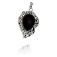 Zawieszka srebrna 925 z Markazytami z Onyksem