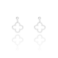 Kolczyki srebrne 925 z cyrkoniami wiszące Koniczyny