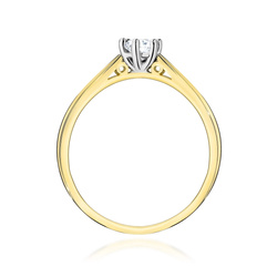Pierścionek z żółtego złota Diament Laboratoryjny  T-0229 0,30CT