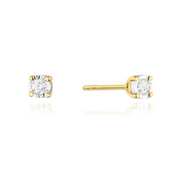 Kolczyki złote próby 0,585 z brylantami 0,08ct