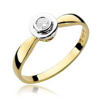 Pierścionek w żółtym złocie próby 585 model T-294 Brylanty 0,15