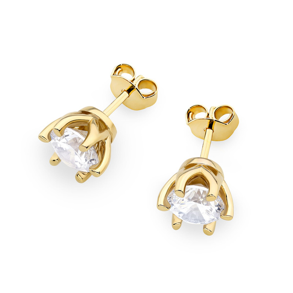 Kolczyki złote próby 0,585 z brylantami (2x1,00ct)