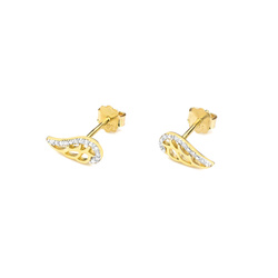 Kolczyki złote skrzydła T 043 próby 0,585 z brylantami 0.06ct T 043