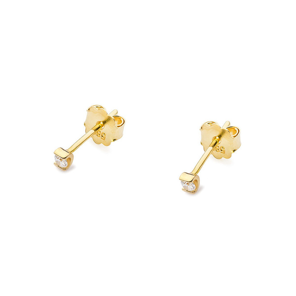 Kolczyki złote próby 0,585 z brylantami 0,08ct, 2 x 0,04ct