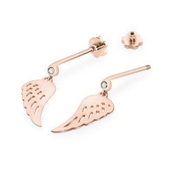 Kolczyki złote próby 0,585 k 0050 z brylantami 2x0,0145ct sztyft zakręcany