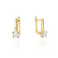 Kolczyki złote próby 0,585 z brylantami 0,08ct