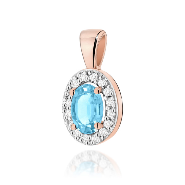 Zawieszka złota T-0574 próby 0,585 z brylantem i topazem 0,50ct