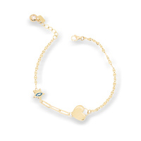 Bransoleta złota 585 Serce i Gwiazdka