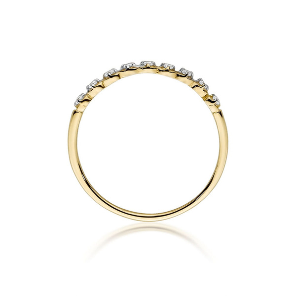 Pierścionek w żółtym złocie próby 585 model T-504Brylanty 0,05ct