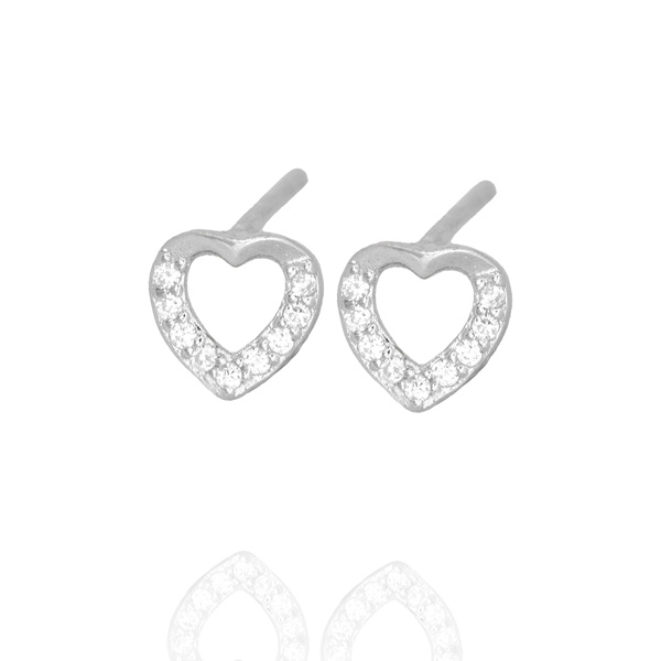 Kolczyki srebrne 925 z cyrkoniami Serduszka