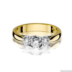 Pierścionek w żółtym złocie próby 585 model T-344 Brylanty 0,49ct