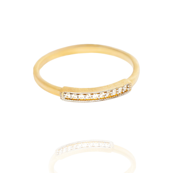 Pierścionek złoty 585 z cyrkoniami