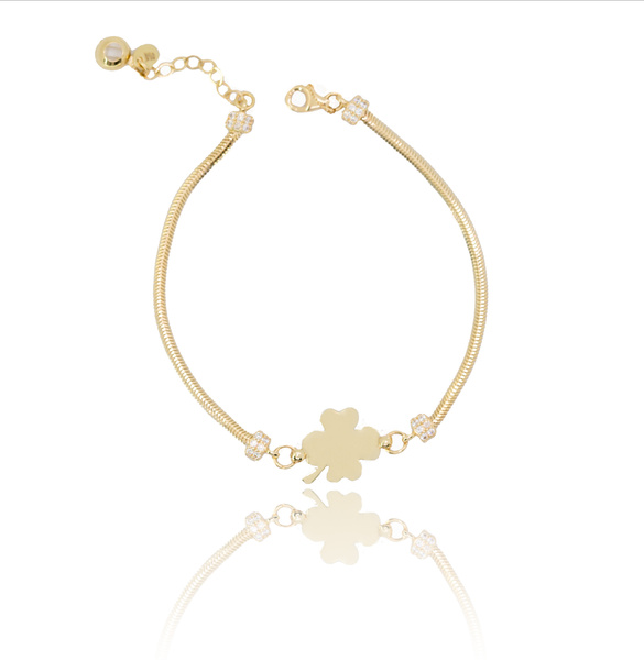 Bransoleta złota 585 Koniczyna