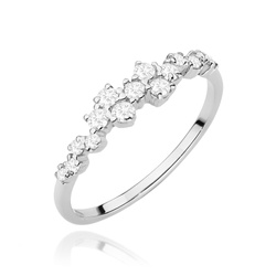 Pierścionek z białego złota z brylantem T-528 0,33CT