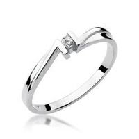 Pierścionek w białym złocie próby 585 model T-204 Brylanty 0,04