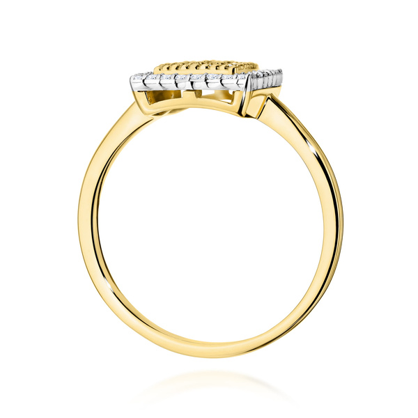 Pierścionek z żółtego złota z brylantem  T-0574 0,27CT