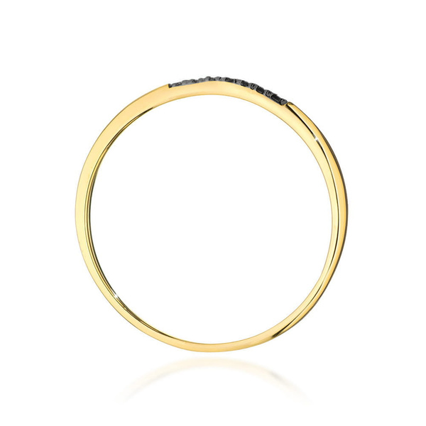 Pierścionek z żółtego złota z czarnymi   T607 0,035ct