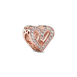 Biżuteria SayU Charms srebrny złocony rose serce