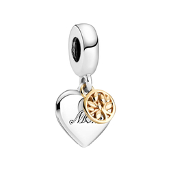 Biżuteria SayU Charms zawieszka Serce Mama drzewo życia srebro złocone
