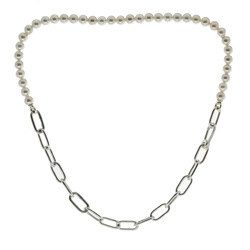 Biżuteria SayU naszyjnik perły i ogniwa