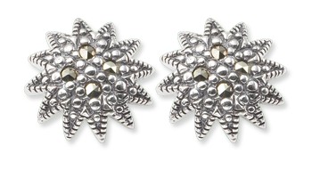 Kolczyki srebrne z markazytami migoczące gwiazdeczki