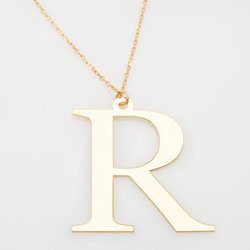 Łańcuszek srebrny z literą R