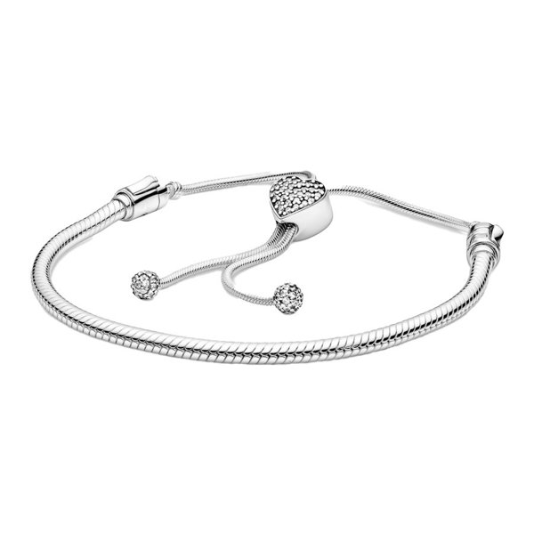 Biżuteria SayU bransoleta srebrna ze ściągaczem serce