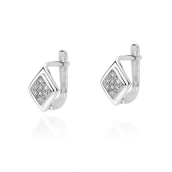 Kolczyki złote próby 0,585 z brylantami 0,08ct