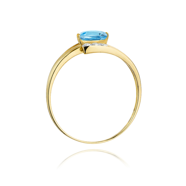 Pierścionek z brylantami i topazem model T-119 topaz 0,50ct brylanty 0,05ct