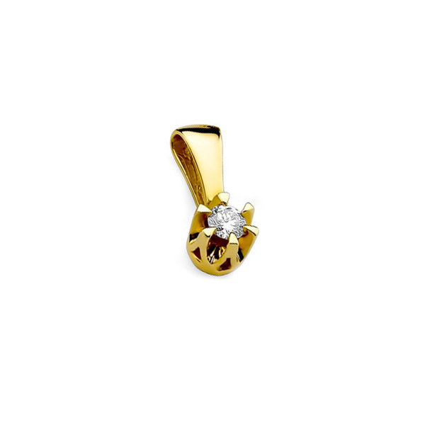 Zawieszka złota próby 0,585 z brylantami tz-32 0,08ct